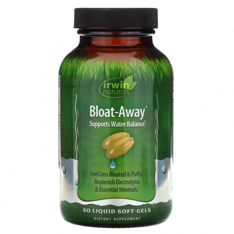 Irwin Naturals, Bloat-Away, диуретик 60 жидких гелевых капсул Ирвин Натуралс IRW-57304