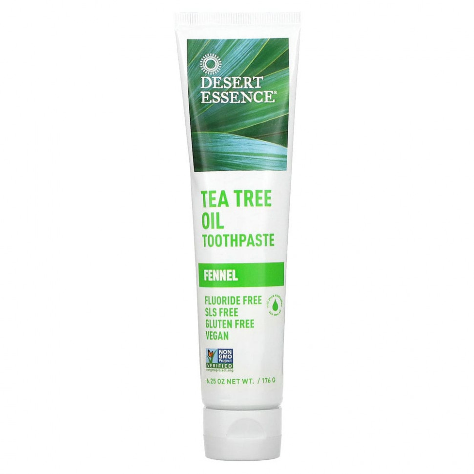 Desert Essence, Зубная паста с маслом чайного дерева и фенхелем, 6,25 унц. (176 г) Дезерт Эссенс DES-22081