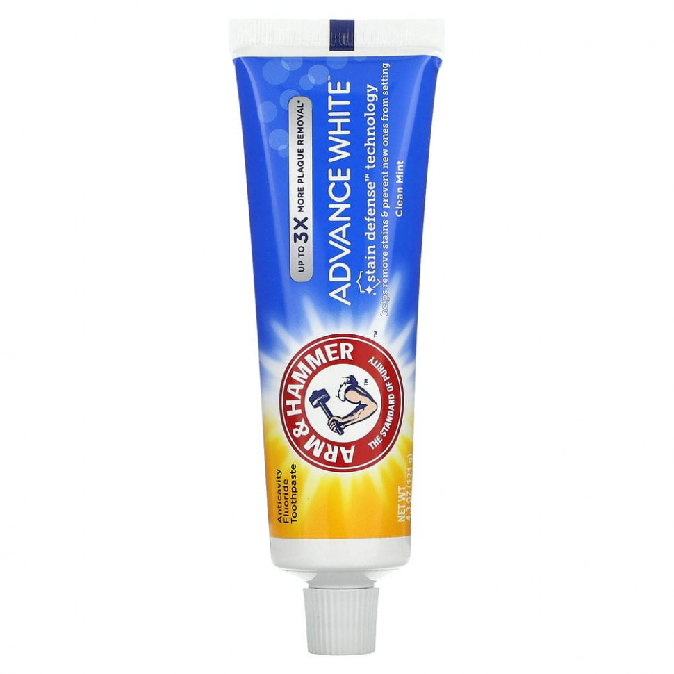 Arm & Hammer, Advance White, высокоэффективная отбеливающая зубная паста, чистый аромат мяты, 4,3 унции (121 г) ARH-18660