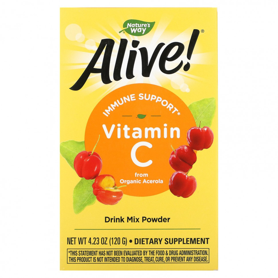 Nature's Way, Alive!, фруктовый источник витамина C, 120 г (4,23 унции) Натурес Вэй NWY-15143