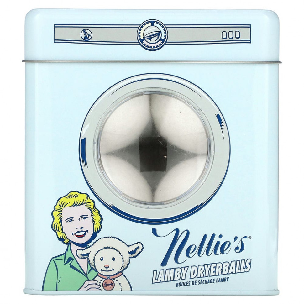 Nellie's, Сушильные шарики из овечьей шерсти, упаковка из 4 штук Нэллис Ол Нэчурал NEA-00212