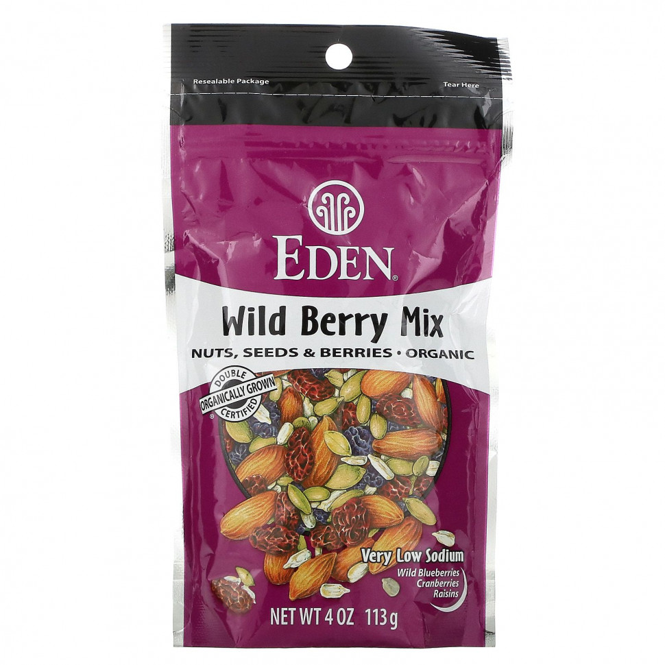 Eden Foods, Organic, смесь лесных ягод, орехи, семена и ягоды, 113 г (4 унции) Эдэн Фудс EDN-00092