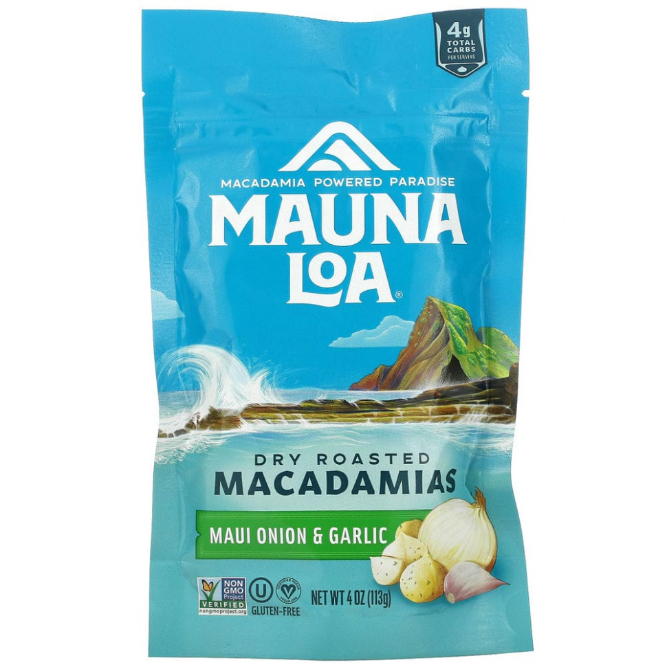 Mauna Loa, Обжаренные макадамия, лук и чеснок, 113 г (4 унции) Мауна Лоа MNA-04103