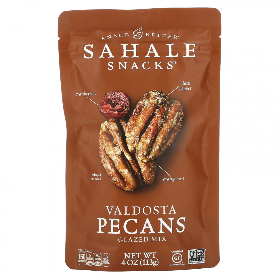 Sahale Snacks, Snack Better, смесь глазированных орехов пекан из Валдосты, 4 унции (113 г) Сехале Снакс SHK-00056