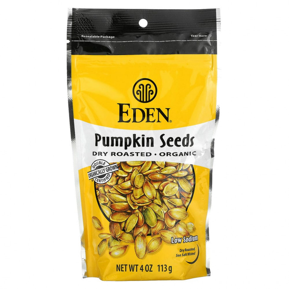 Eden Foods, Organic, семена тыквы, сухая обжарка, 113 г (4 унции) Эдэн Фудс EDN-00084