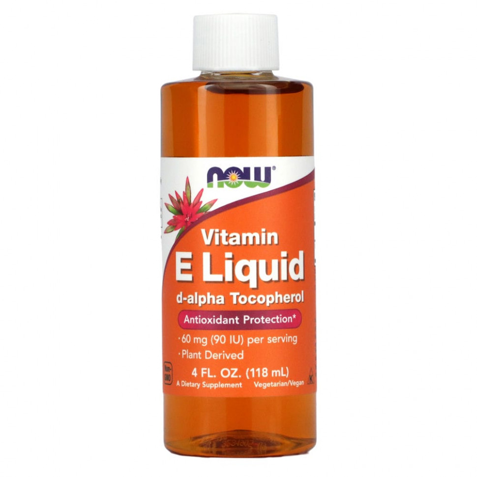 NOW Foods, натуральный витамин E в жидкой форме, 120 мл (4 жидк. унции) NOW-00912
