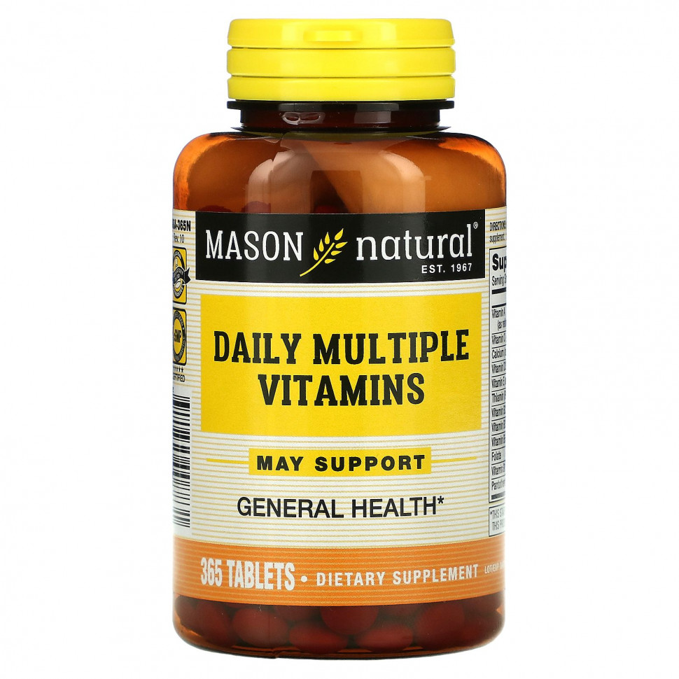 Mason Natural, Daily Multiple Vitamins, 365 таблеток Масон Натуралс MAV-00883
