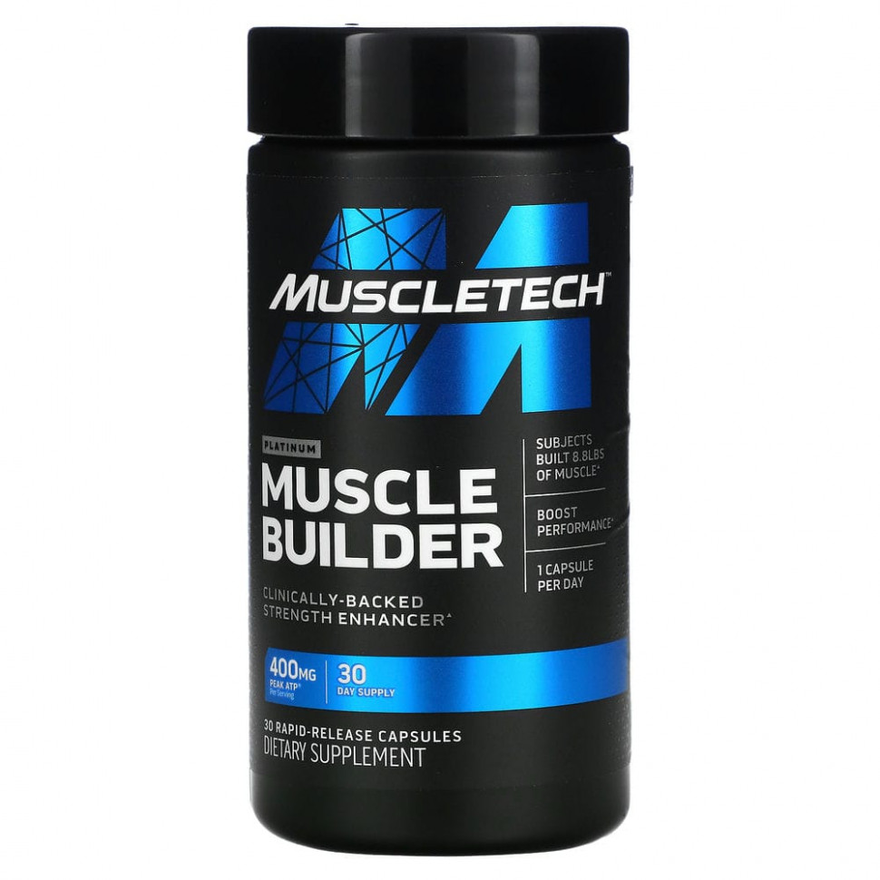 Muscletech, Platinum Muscle Builder, 30 капсул с быстрым высвобождением Мусклетек MSC-60680