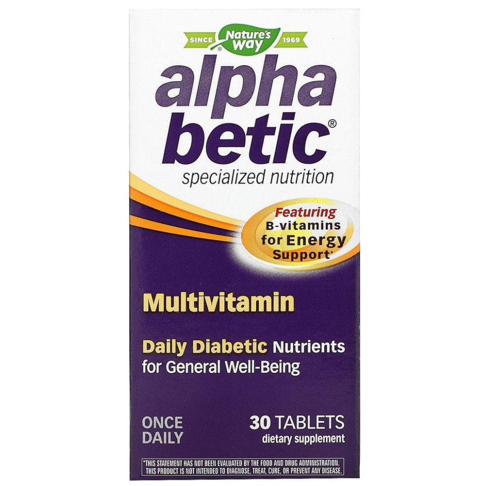 Nature's Way, Alpha Betic, мультивитамины, 30 таблеток Натурес Вэй ABK-60038