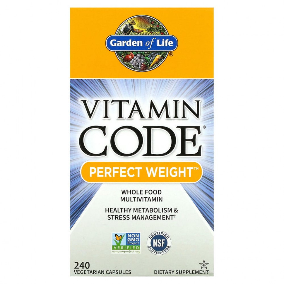 Garden of Life, Vitamin Code, Perfect Weight, 240 вегетарианских капсул Гарден оф Лайф GOL-11421