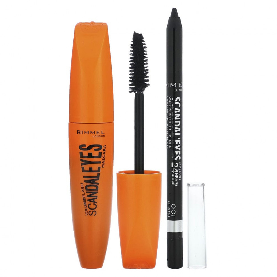 Rimmel London, Тушь для ресниц Scandaleyes с водостойким лайнером Kohl Kajal, 003 Extreme Black, набор из 2 предметов Риммель Лондон RIM-03835