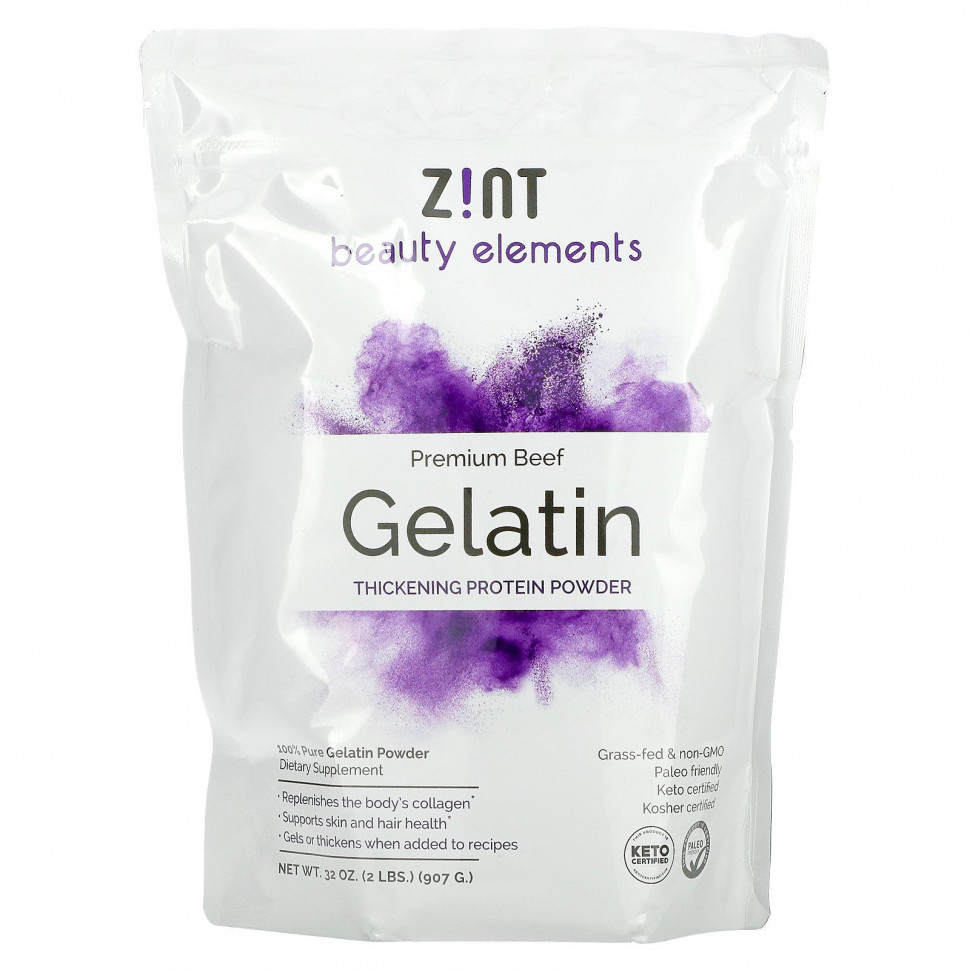 Zint, говяжий желатин, Pure Protein, 907 г (32 унции) Зинт ZNT-02202