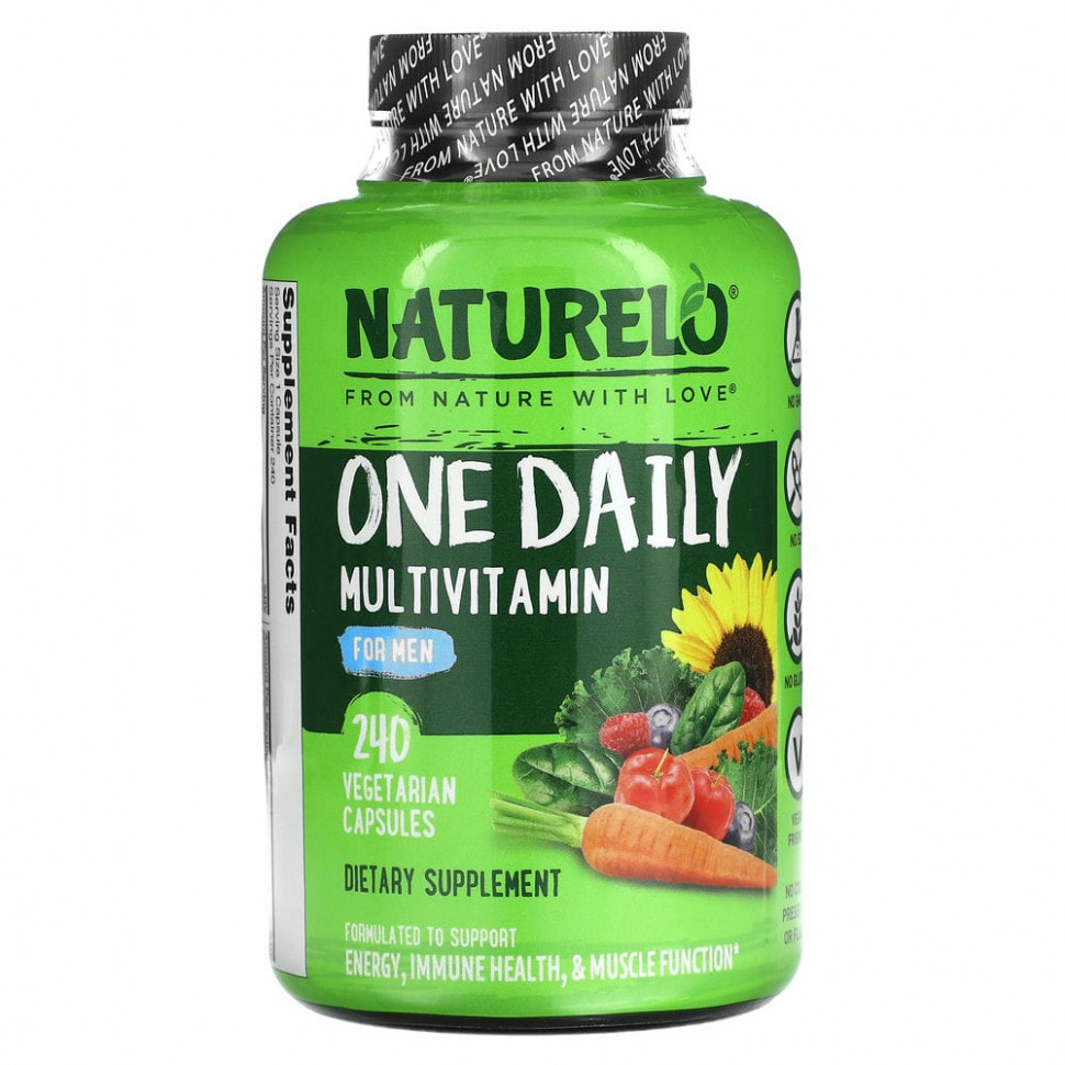 NATURELO, Мультивитамины для мужчин One Daily, 240 вегетарианских капсул NAU-62890