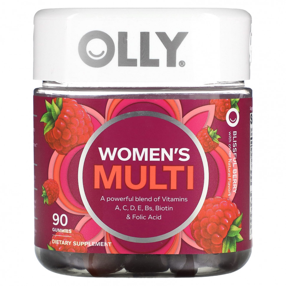 OLLY, Мультивитамины для женщин, блаженные ягоды, 90 жевательных таблеток OLE-00501