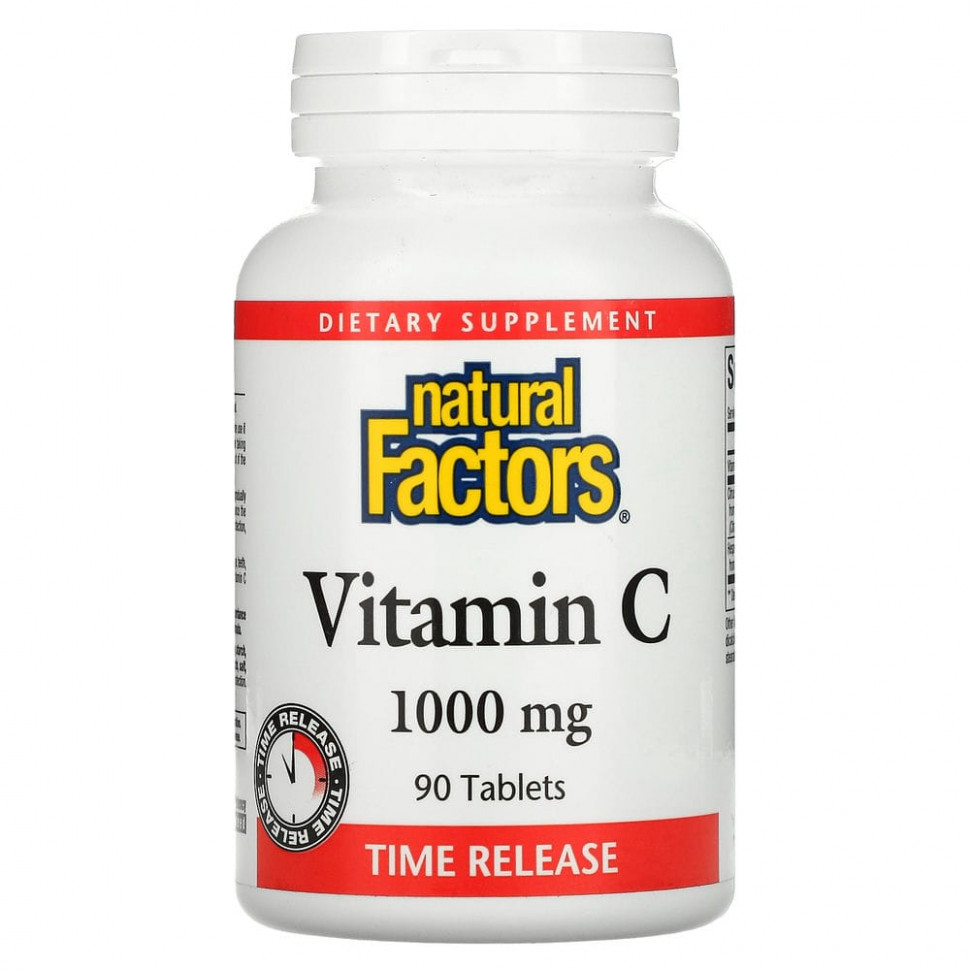 Natural Factors, витамин C, 1000 мг, 90 таблеток с медленным высвобождением NFS-01341