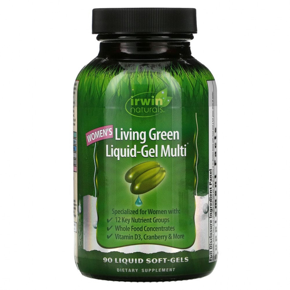 Irwin Naturals, Мультивитамины для женщин «Living Green», 90 гелевых капсул Ирвин Натуралс IRW-56688
