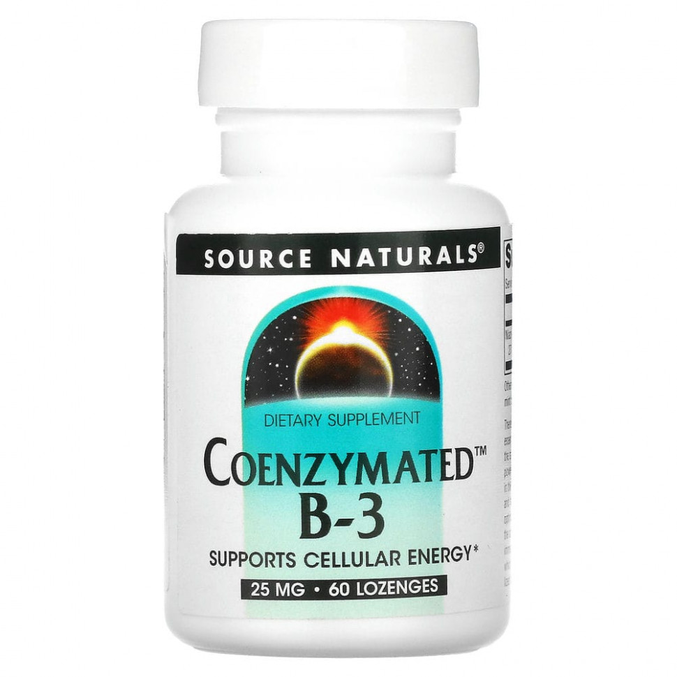 Source Naturals, Coenzymated B-3, 25 mg, 60 Lozenges SNS-00937