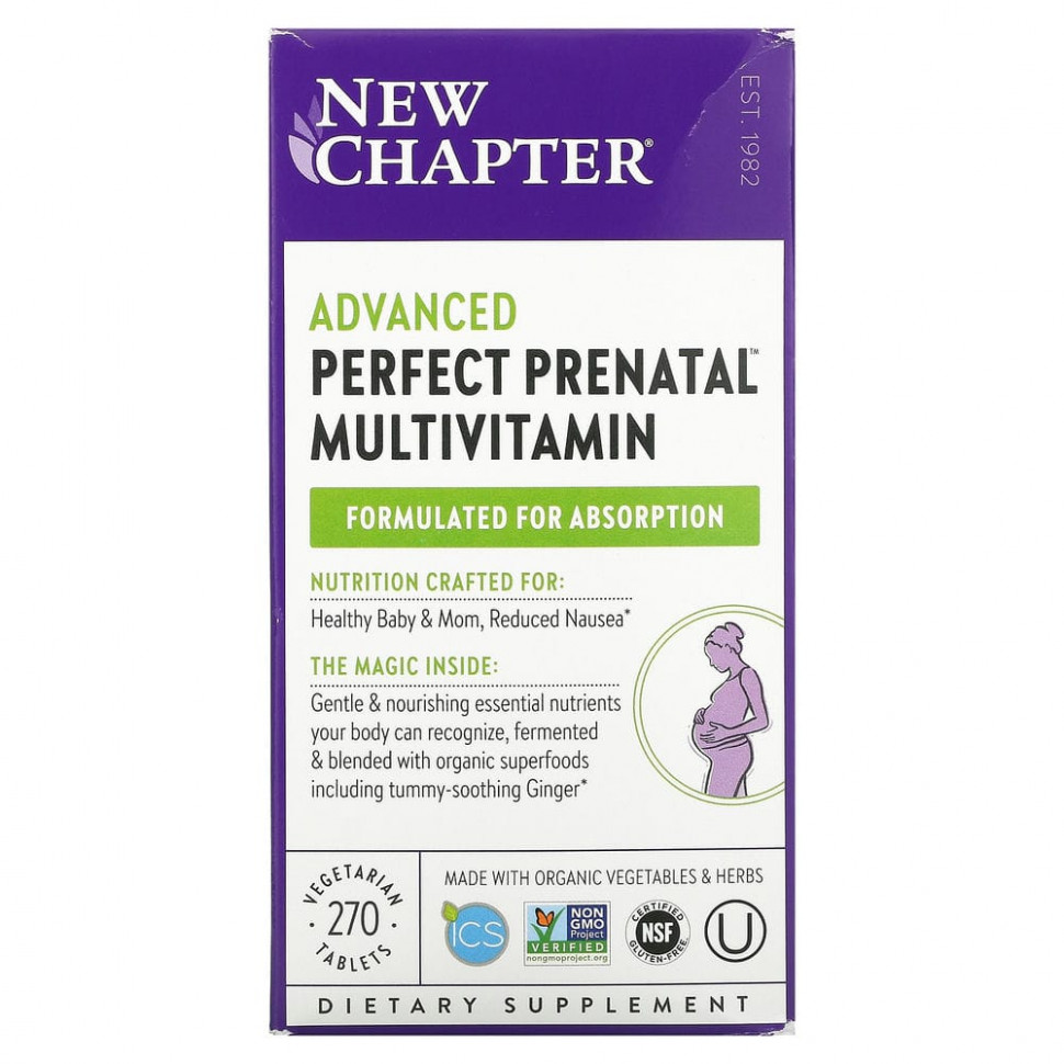New Chapter, Perfect Prenatal, мультивитаминный комплекс для беременных, 270 вегетарианских таблеток Нью Чэптэ NCR-00318