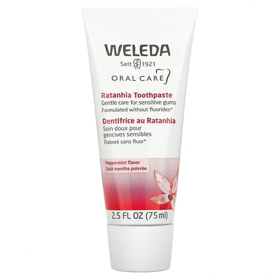 Weleda, Oral Care, зубная паста из ратании, со вкусом перечной мяты, 75 мл (2,5 жидк. Унции) Веледа WED-09808