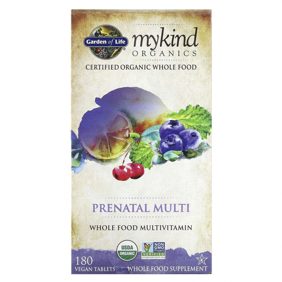 Garden of Life, MyKind Organics, пренатальные мультивитамины, 180 веганских таблеток Гарден оф Лайф GOL-11771