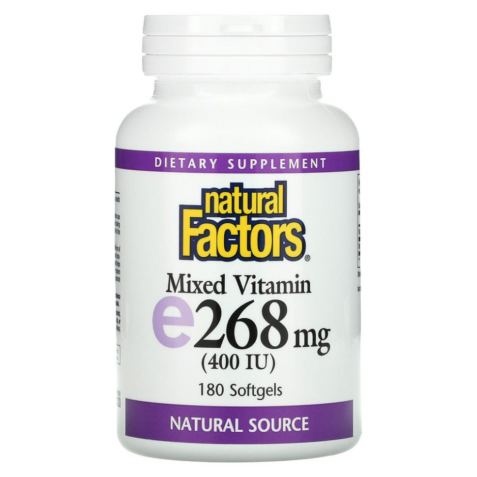 Natural Factors, смесь витаминов E, 268 мг (400 МЕ), 180 капсул NFS-01422
