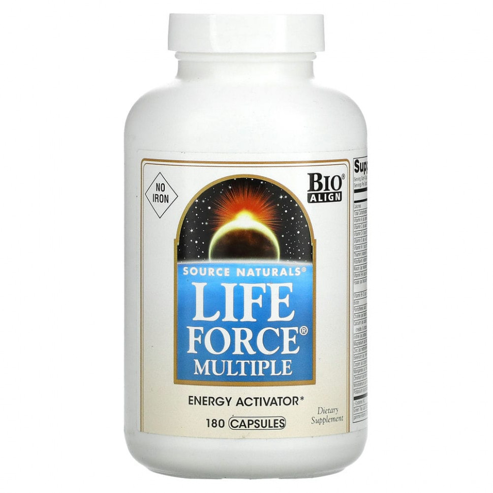 Source Naturals, Life Force Multiple, без железа, 180 капсул SNS-01492