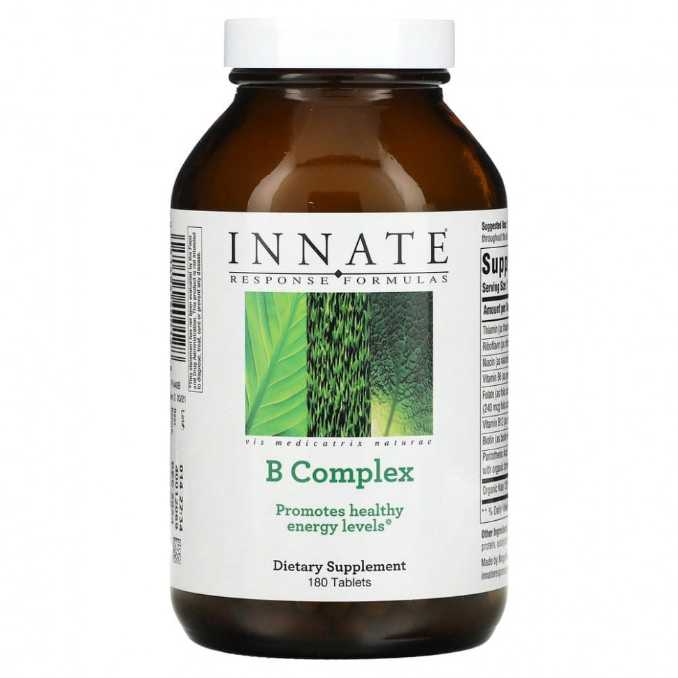 Innate Response Formulas, Комплекс витаминов группы В, 180 таблеток Иннэйт Респонс формулас INN-40012
