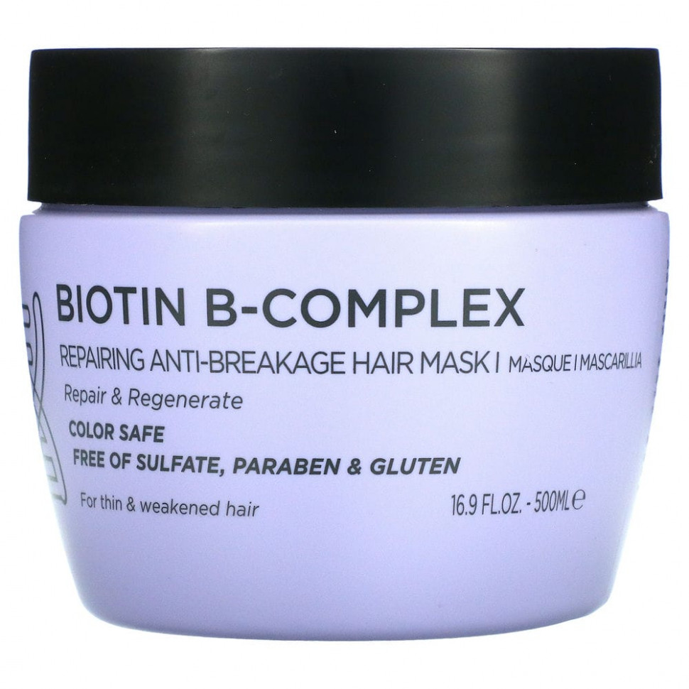 Luseta Beauty, Biotin B-Complex, восстанавливающая маска для волос, предотвращающая ломкость, 500 мл (16,9 жидк. Унции) LBY-00874