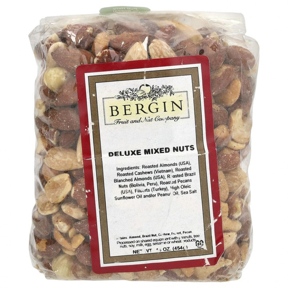 Bergin Fruit and Nut Company, Смесь орехов класса люкс, 454 г (16 унций) Бергин Фрут и Нат Кампани BFN-02025