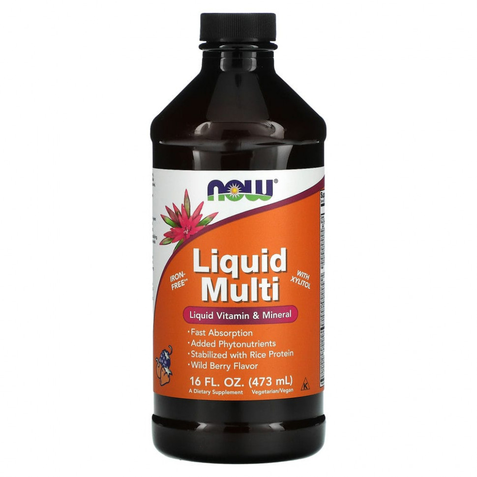 NOW Foods, Пищевая добавка Liquid Multi, со вкусом диких ягод, 16 жидких унций (473 мл) NOW-03773