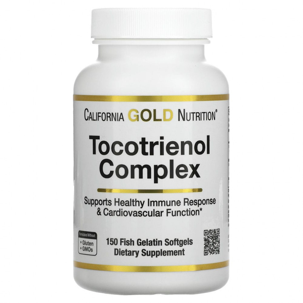 California Gold Nutrition, комплекс токотриенолов, витамин Е и смешанные токотриенолы, 150 капсул из рыбьего желатина CGN-01752