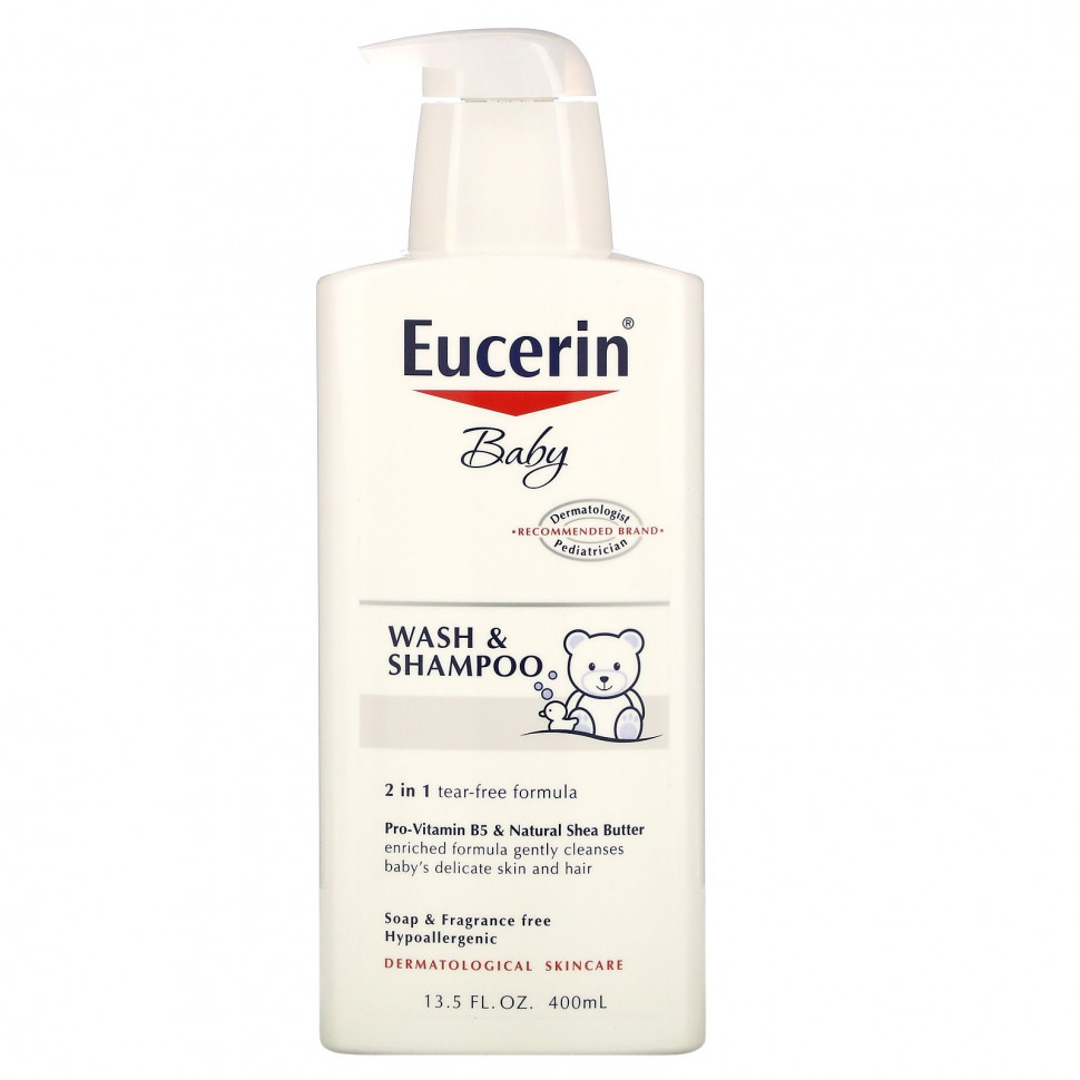 Eucerin, Baby, гель для душа и шампунь, без аромат, 400 мл (13,5 жидких унций) Юцерин EUC-01984