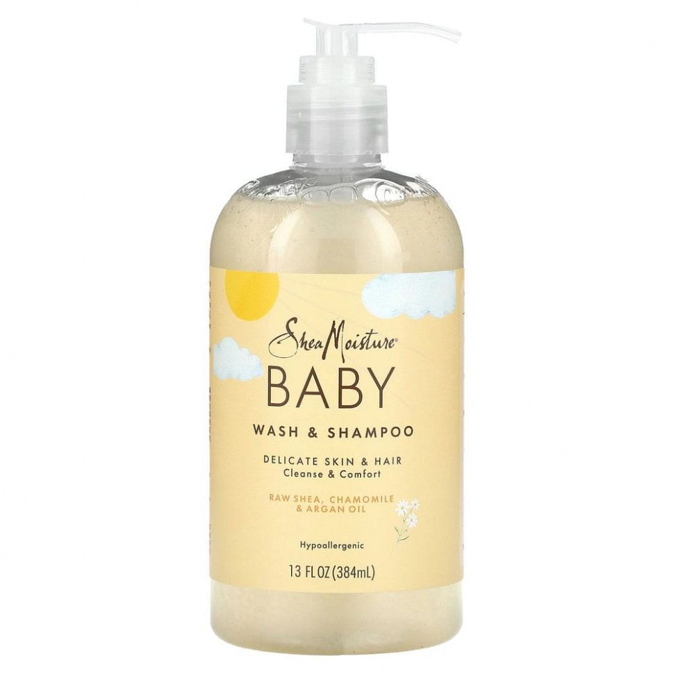 SheaMoisture, Детское мыло и шампунь, с маслом босвеллия и с миррой, 13 жид.унц. (384 мл) Ши Мойстчэ SMT-90141