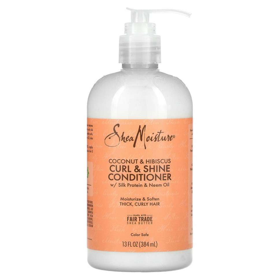 SheaMoisture, кондиционер для завивки и блеска, кокос и гибискус, 384 мл (13 жидких унций) Ши Мойстчэ SMT-29062