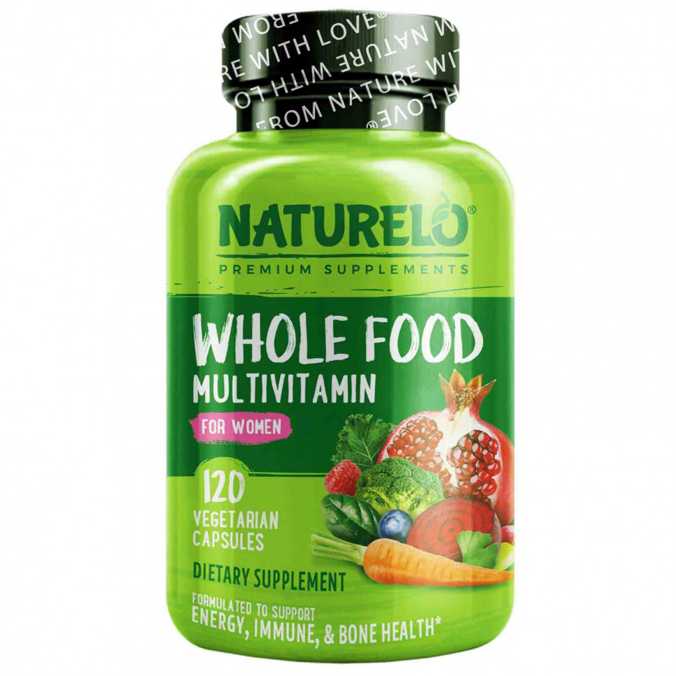 NATURELO, мультивитамины из цельных продуктов для женщин, 120 вегетарианских капсул NAU-62810