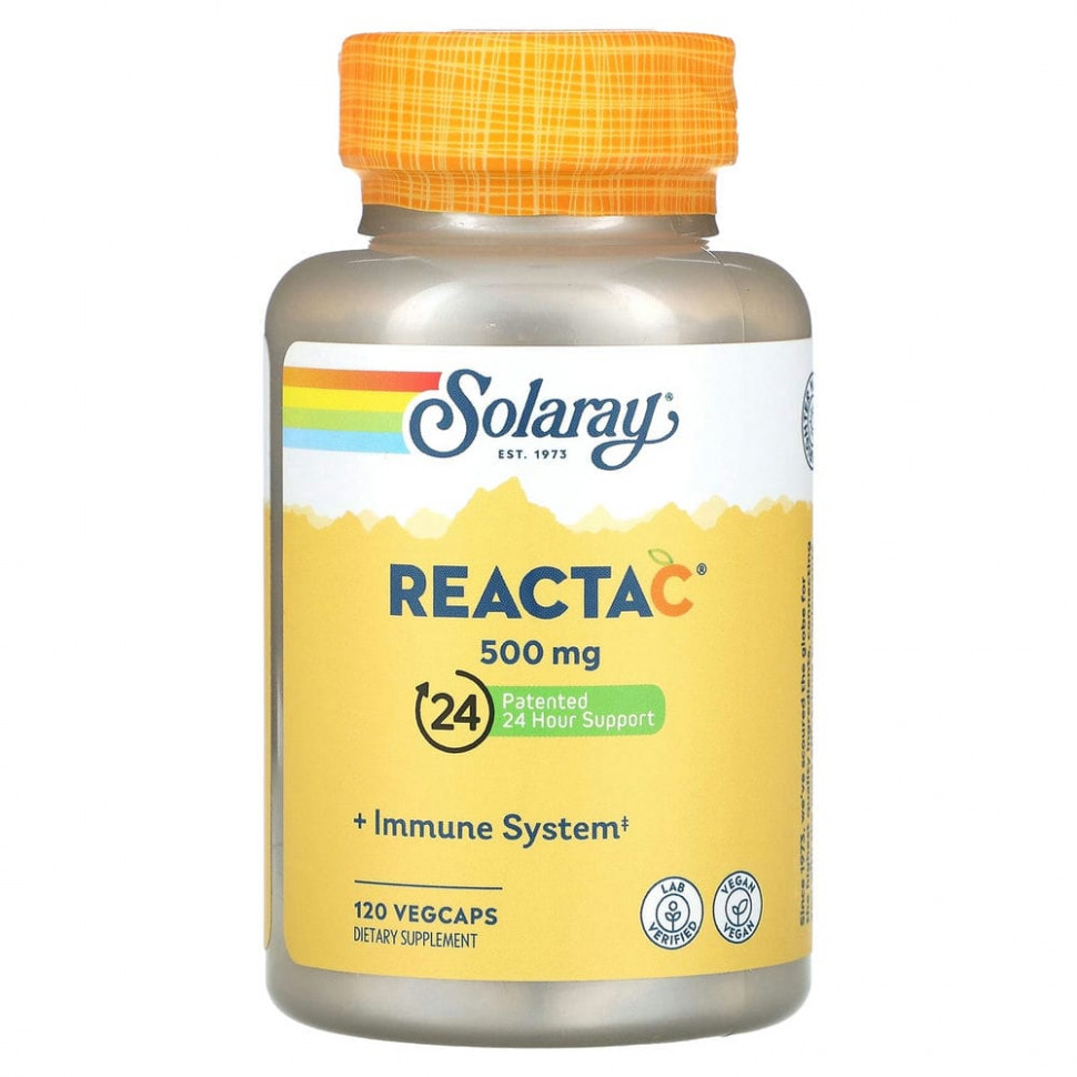 Solaray, Reacta-C, 500 мг, 120 вегетарианских капсул Соларай SOR-61074