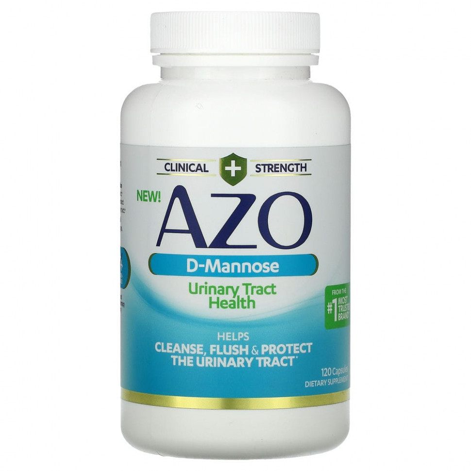 Azo, D-манноза, Здоровье мочевыводящих путей, 120 капсул Азо AZO-76026