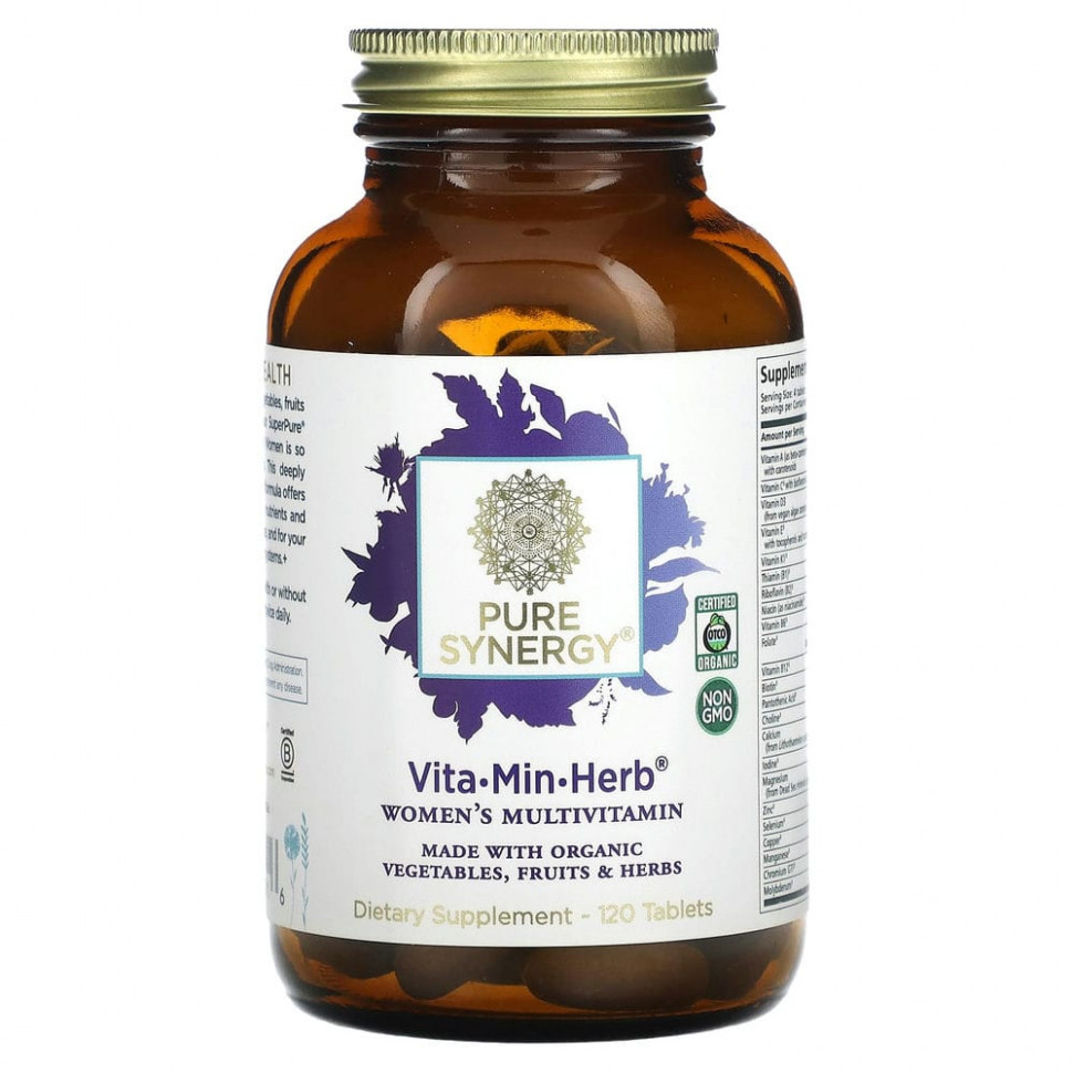 Pure Synergy, Vita-Min-Herb, мультивитамины для женщин, 120 таблеток SYN-00431