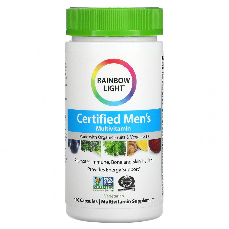 Rainbow Light, Сертифицированные Men's Multivitamin, 120 вегетарианских капсул Раинбов Лигхт RLT-80011