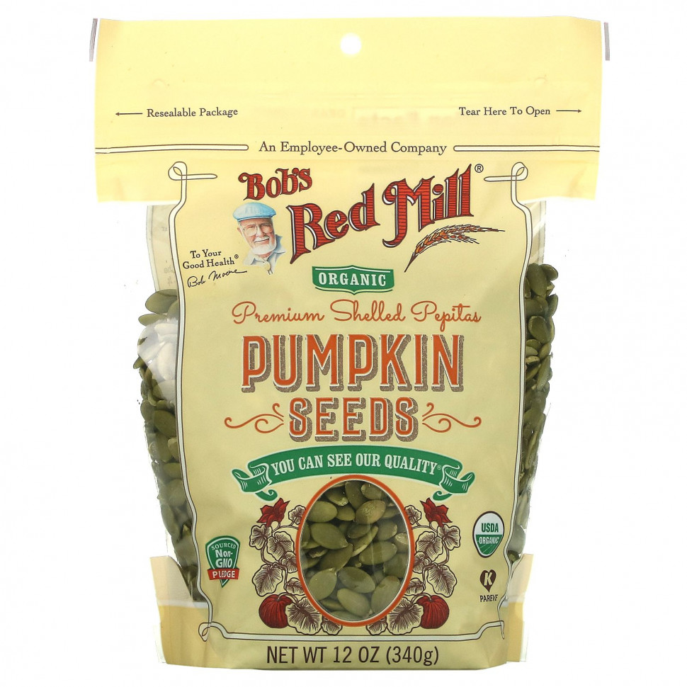 Bob's Red Mill, органические очищенные тыквенные семечки, 340 г (12 унций) Бобс Рэд Милл BRM-03432
