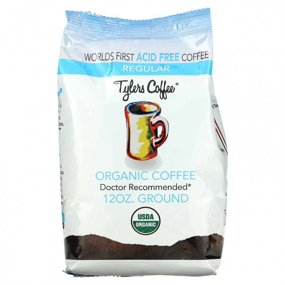 Tylers Coffees, Органический кофе, обычный, молотый, 12 унций TYC-83616