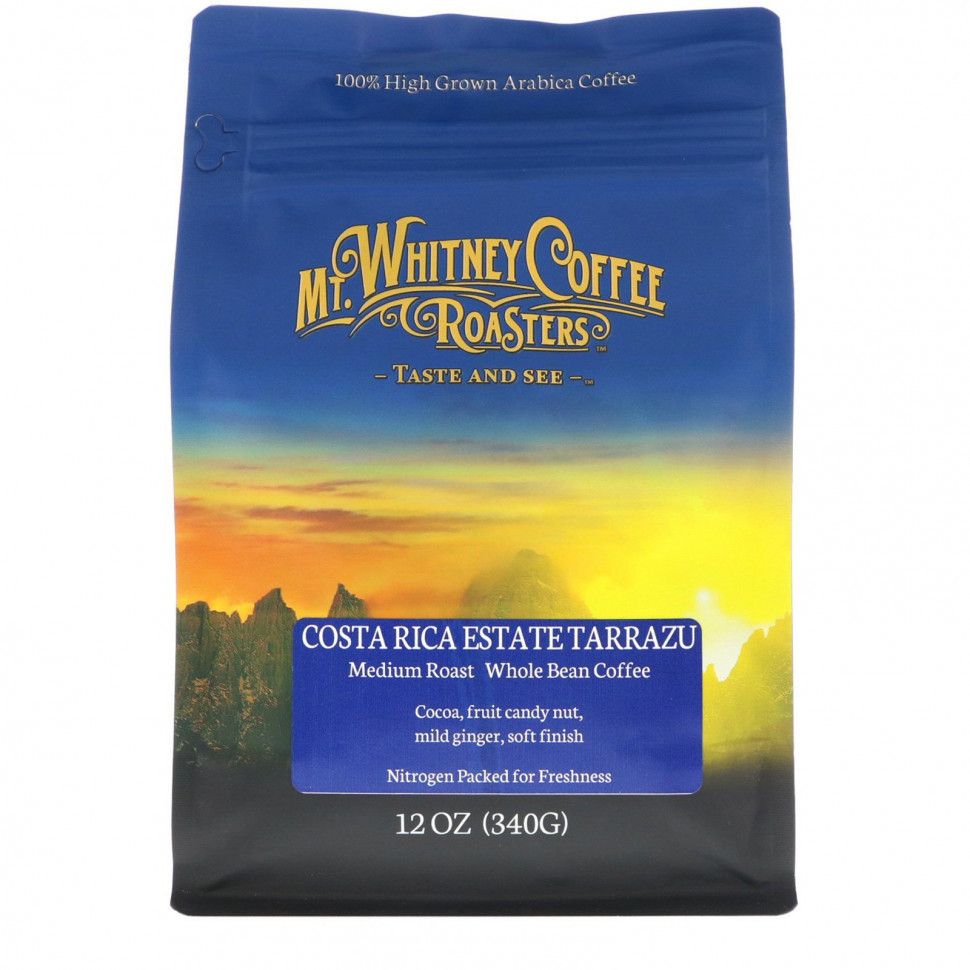 Mt. Whitney Coffee Roasters, Costa Rica Estate Tarrazu, кофе из цельных зерен, средней обжарки, 340 г (12 унций) Мт Уитни Коффее Роастерс MWC-00433