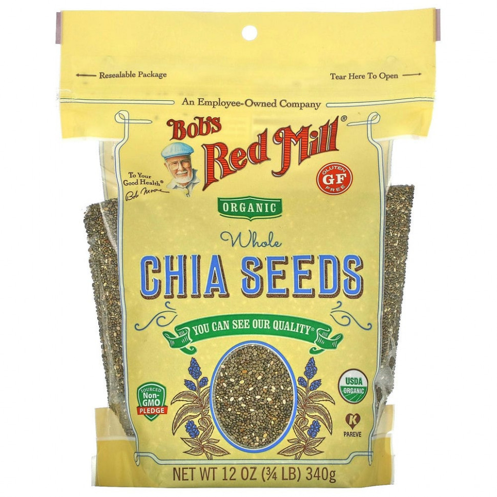 Bob's Red Mill, Органические цельные семена чиа, 340 г (12 унций) Бобс Рэд Милл BRM-00844