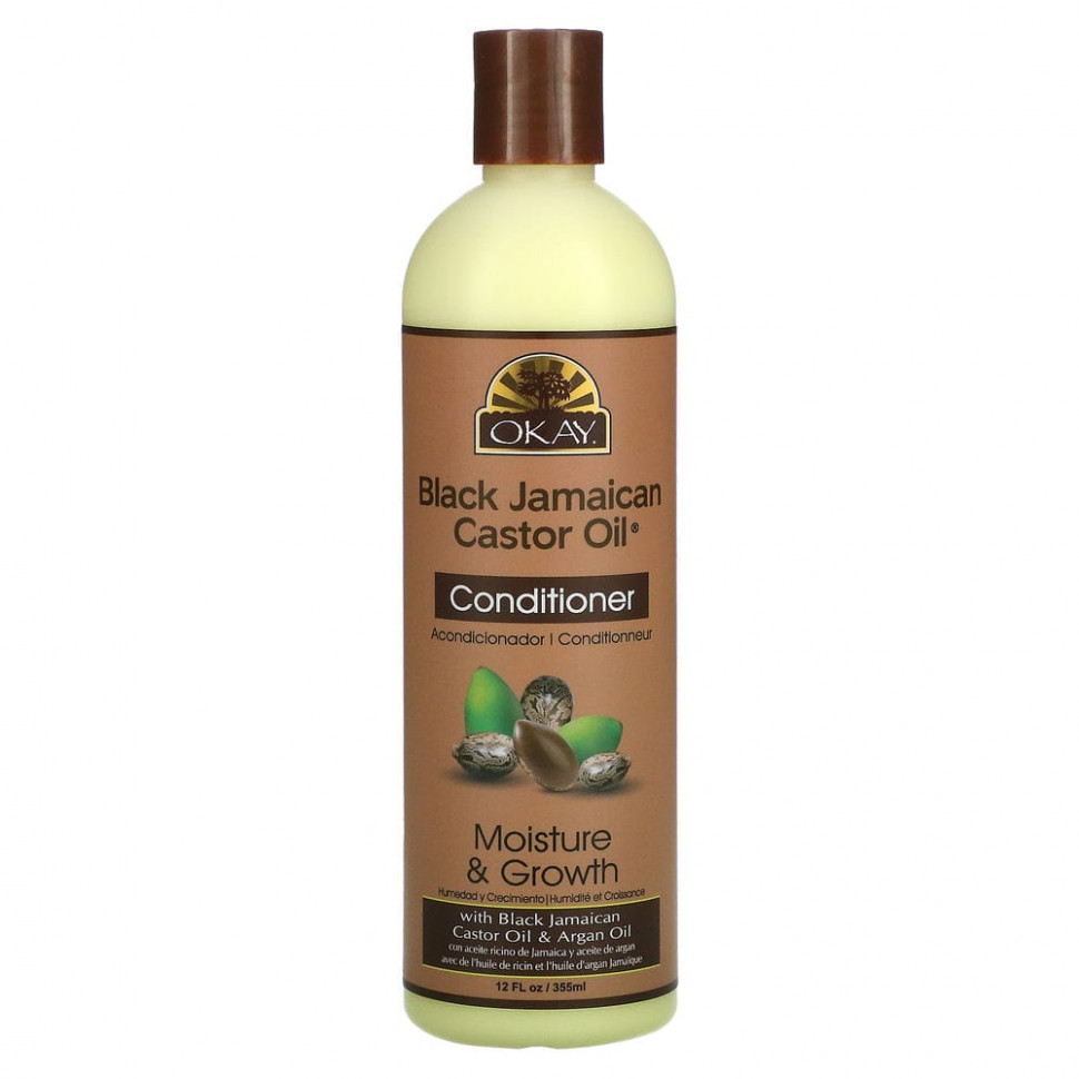 Okay Pure Naturals, Black Jamaican Castor Oil, черное ямайское касторовое масло, кондиционер, 355 мл (12 жидк. унций) OKA-01633