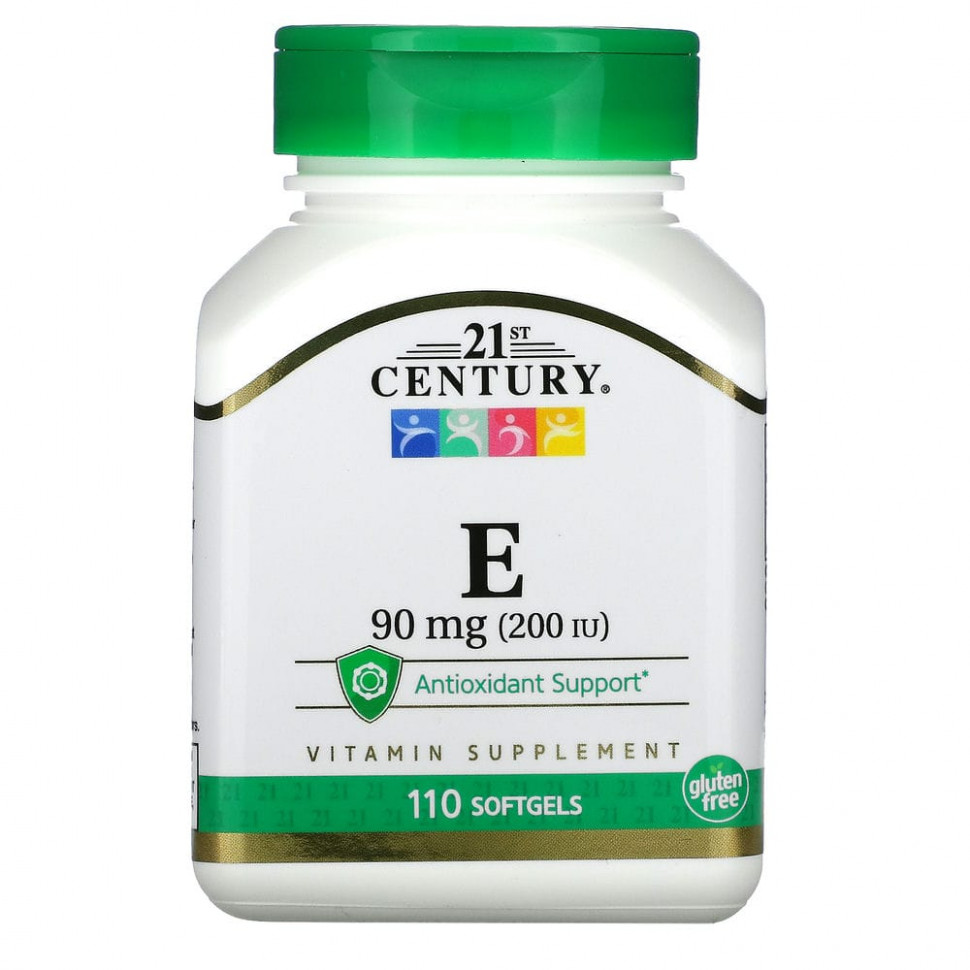 21st Century, витамин E, 90 мг (200 МЕ), 110 капсул 21 Сенчури CEN-21302