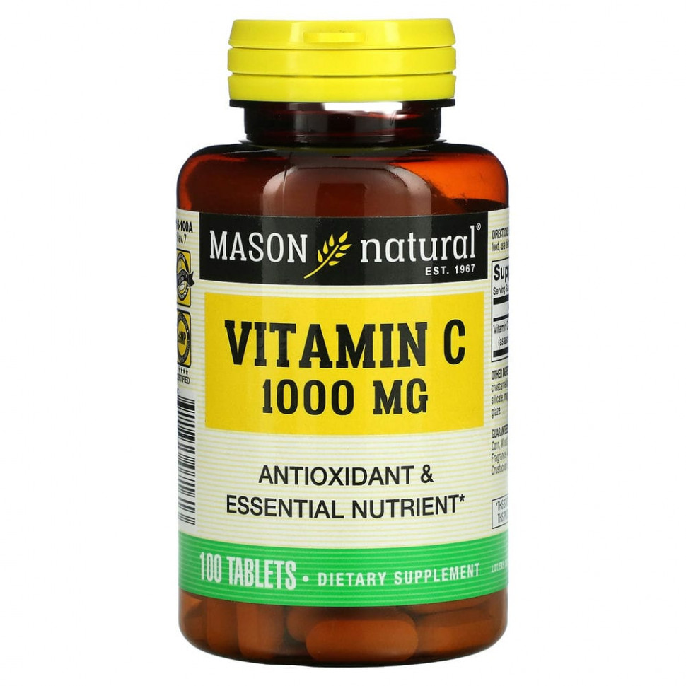 Mason Natural, Витамин С, 1000 мг, 100 таблеток Масон Натуралс MAV-07161