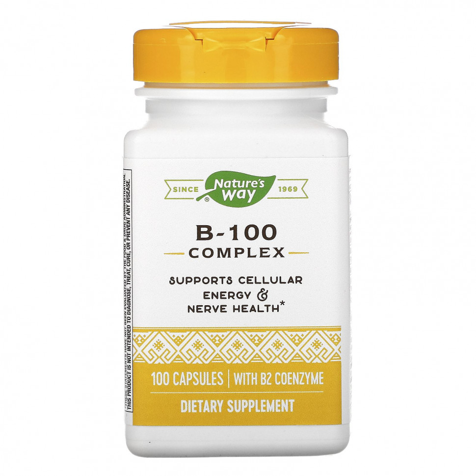 Nature's Way, комплекс B-100 с коэнзимом B2, 100 капсул Натурес Вэй NWY-40521