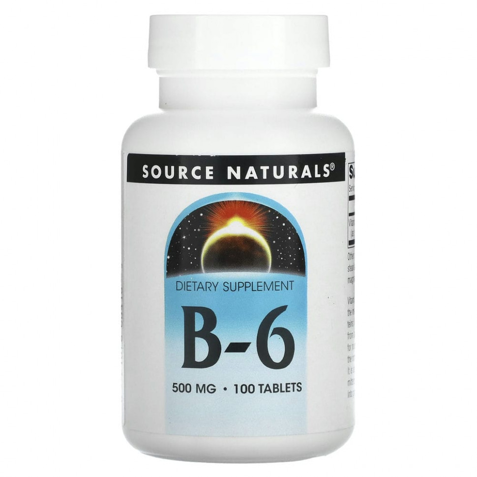 Source Naturals, В6, 500 мг, 100 таблеток SNS-00416
