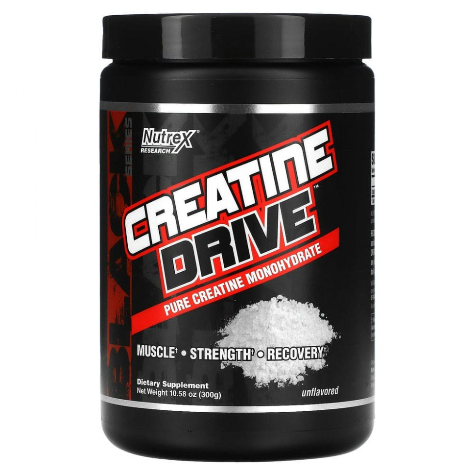 Nutrex Research, Creatine Drive, креатин без добавок, 300 г (10,58 унций) Нутрекс Ресерч Лаб NRX-00074