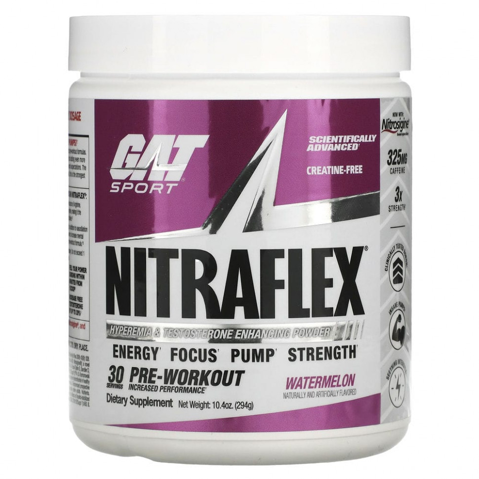 GAT, Sport, NITRAFLEX, арбуз, 294 г (10,4 унции) ГАТ GAT-64898